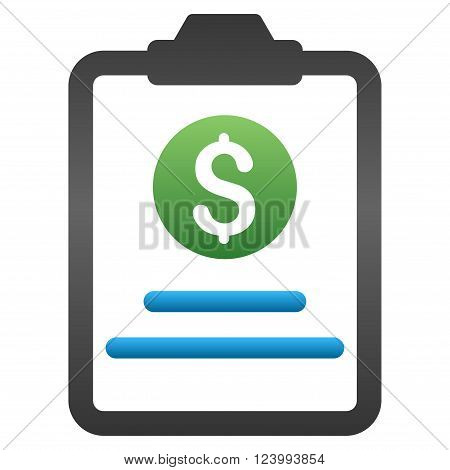Prices Sheet Pad vector toolbar icon for software design. Style is a gradient icon symbol on a white background.
