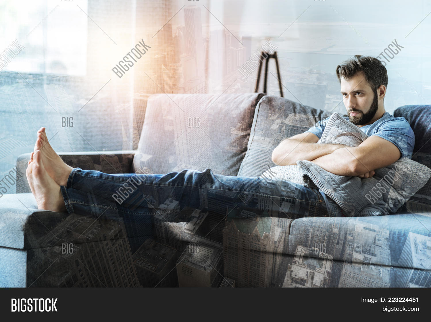 Lonely Man Sad Image Photo Free Trial Bigstock
