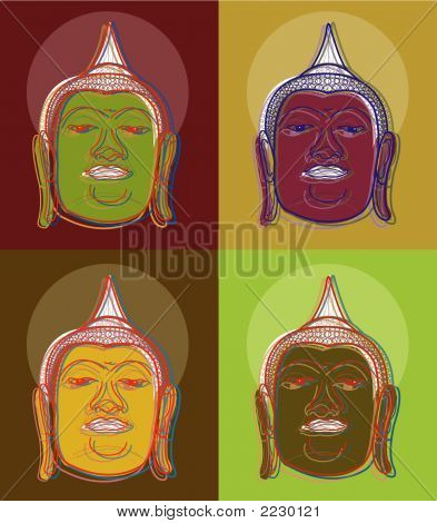 4 Pop Art budas (Vector)