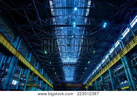Industrial Equipment At The Factory In Production Hall Close Up