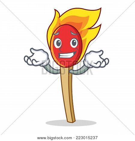 Grinning match stick character cartoon vector illustration