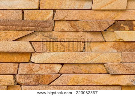 Decorative Modern Stone Wall Of Chipped Stone For Background