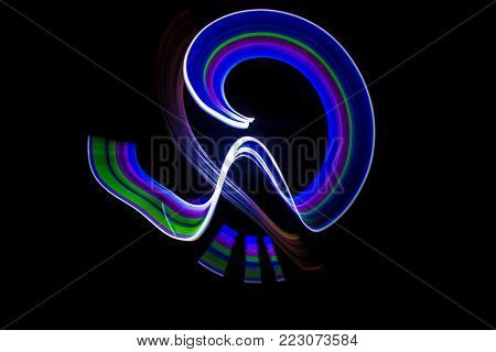 Abstract image of colors made with lightpainting and long exposure.