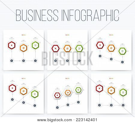 Set with infographics. Data and information visualization. Template. Stock vector. Dynamic infographics stylish geometric. element for design business invitations, gift cards, flyers and brochures