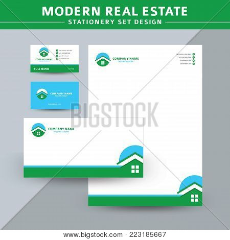 Modern Real Estate Stationery Set Design
