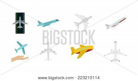 Airbus icon set. Flat set of airbus vector icons for web design isolated on white background