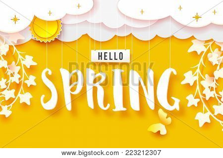 Hello Spring Banner Vector Photo Free Trial Bigstock