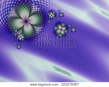 Fractal image beautiful template for inserting text in blue, green and purple color.
Background with flower
Floral template with place for text.
Graphic design for business cards and like.