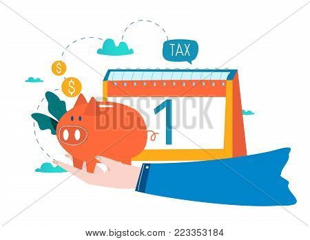 Financial calendar, financial planning, monthly budget planning flat vector illustration design. Financial planning design for mobile and web graphics
