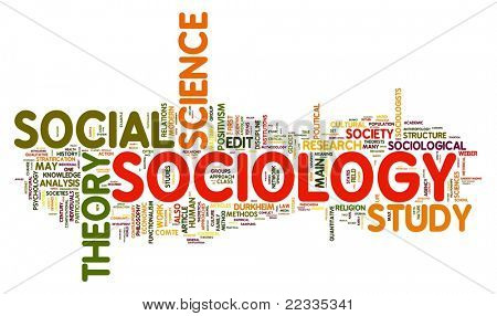 Sociologie concept in woord tag cloud