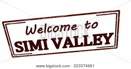 Rubber stamp with text welcome to Simi Vlley inside, vector illustration