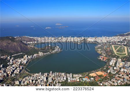 view of the Rodrigues Lagoon of Freitas in Rio de Janeiro
