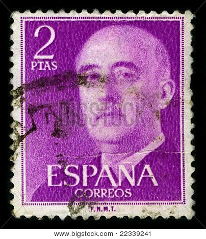 Španělsko-cca 1975:A známka vytištěna ve Španělsku ukazuje obrázek Francisco Paulino Hermenegildo Teodulo Fran