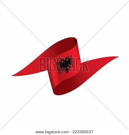 Albania flag, vector illustration on a white background