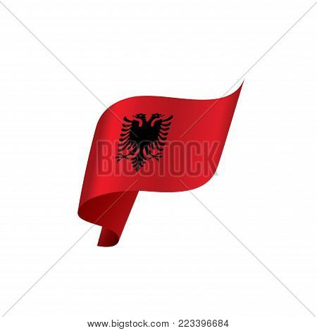 Albania flag, vector illustration on a white background