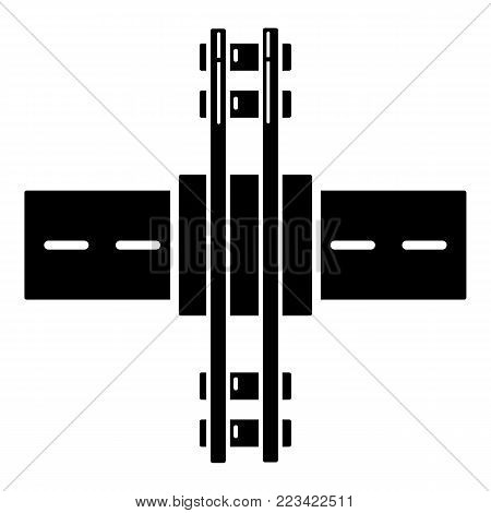 Railroad crossingicon. Simple illustration of railroad crossing vector icon for web.
