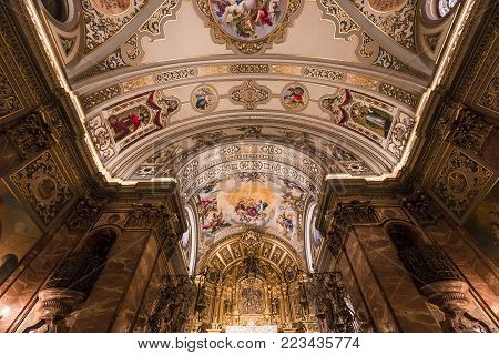 SEVILLE, ANDALUSIA, SPAIN, MAY, 22, 2017 : interiors  of  la macarena church, may 22, 2017, in Seville, andalusia, spain