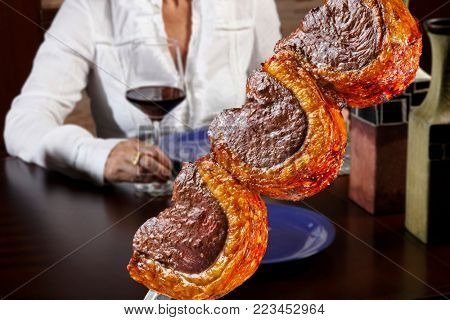 Picanha, traditional Brazilian barbecue. 