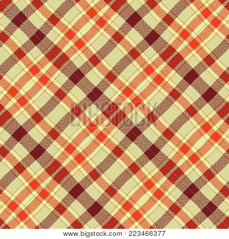 Diagonal stripes country american style red beige seamless design