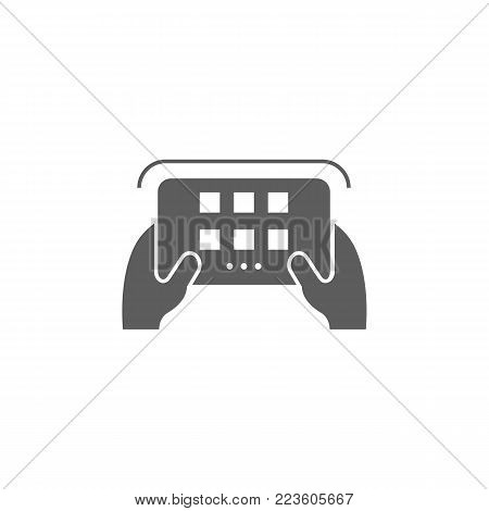 man controls the radio remote control icon. Elements of a controlled aircraft icon. Premium quality graphic design. Signs, outline symbols collection icon for websites, web design on white background
