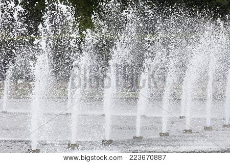 WROCLAW - POLAND, JUNE 13, 2017:  Multimedia Fountain in front of the Centennial Hall. Built in 2009, it is currently one of the largest operating fountains in Europe