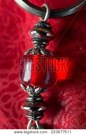 Beautifulcolorful  bead used as a part of an earring