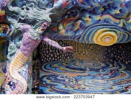 Editorial Colourful Temple With Mosaic