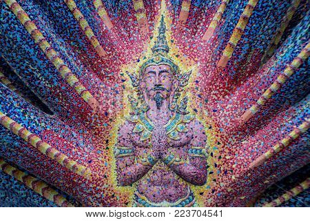 Editorial Colourful Temple With Mosaic