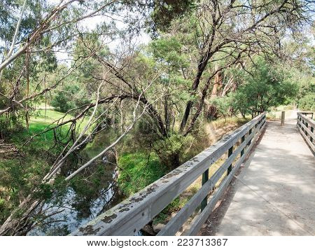 Gardiners Creek park in Burwood in suburban Melbourne, Australia
