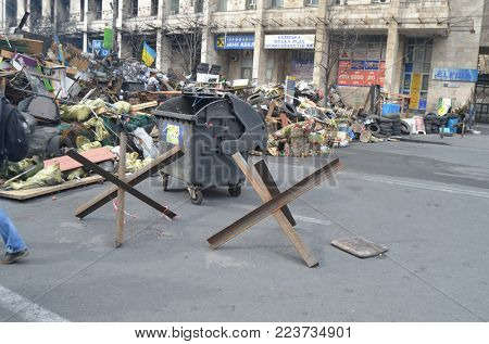 LBGT activists pro-Poroshenko riot. So-called Revolution of Dignity. Gays against corruption,for war with Russia and gay rights .Vandalism in downtown.February 11, 2014 Kiev, Ukraine