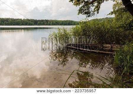 boat wrack at reed in the water