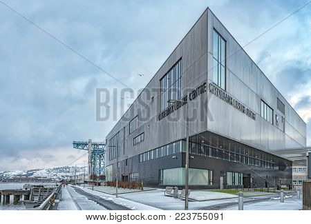 CLYDEBANK, SCOTLAND - JANUARY 16, 2018: The newly constructed Clydebank leisure centre on site of the towns old shipyard site.