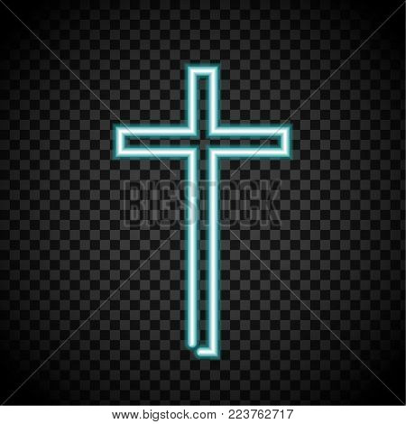 Neon Cross Glowing Vector Photo Free Trial Bigstock