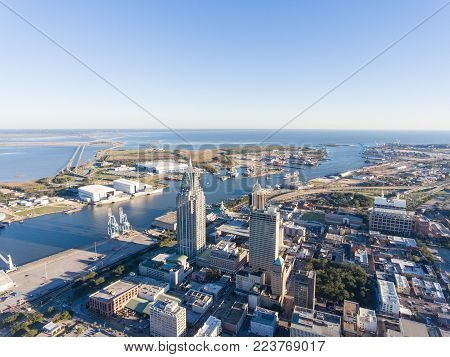 Downtown Mobile, Alabama. Port city on the Gulf Coast.