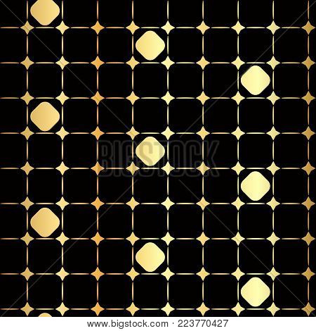 Abstract golden seamless pattern, retro background, fashion goldenl fabric, spring texture