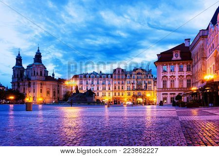 PRAGUE, CZECH REPUBLIC - July 25, 2017 : Old Town Square in Prague, Czech Republic. July 25, 2017 in PRAGUE