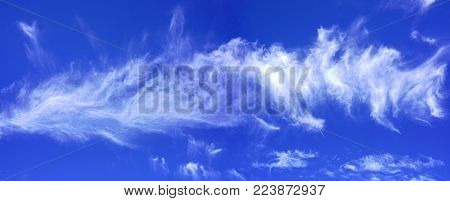 Beautiful white clouds in the blue sky.
