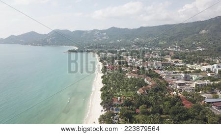 Pattaya Beach on the top view from the hill. 