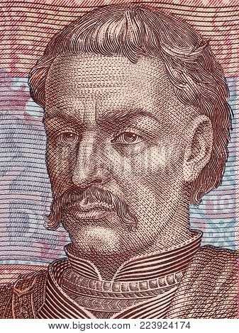 Ivan Mazepa portrait from Ukrainian money - Hryvnia