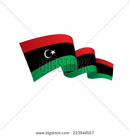 Libya flag, vector illustration on a white background