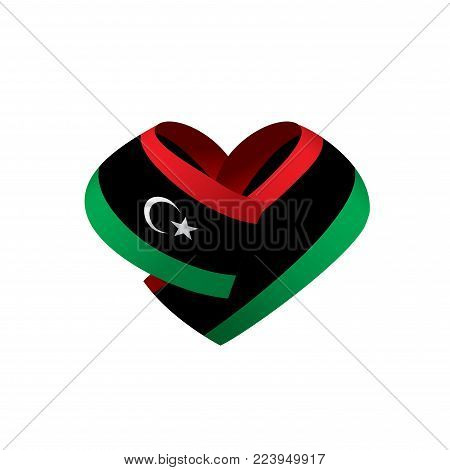 Libya flag, vector illustration on a white background