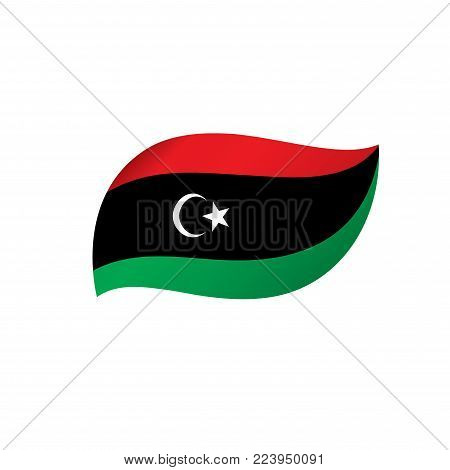 Libya flag, vector illustration on a white background