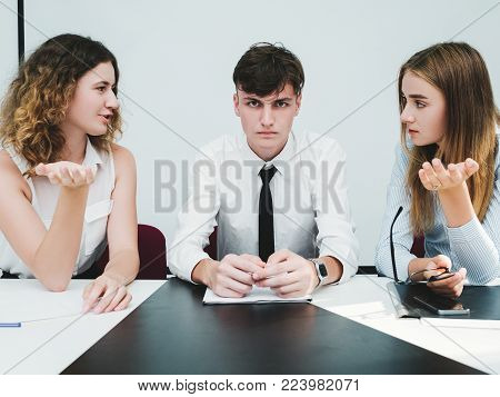 business conference teamwork jury concept. business plan discussion. meeting of professionals