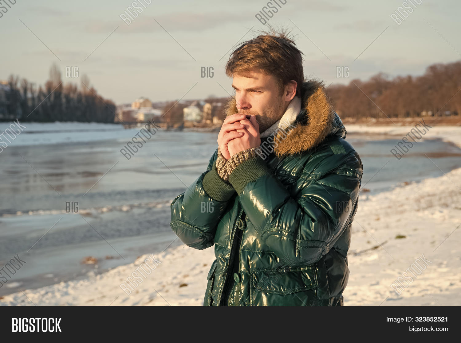 Man Bearded Stand Warm Image Photo Free Trial Bigstock