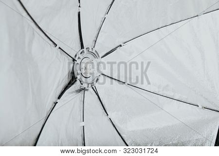 Flash On A White Background In The Photo Studio Equipment