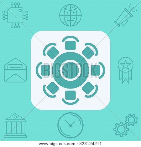 Round Table Icon Vector, Filled Flat Sign, Solid Pictogram Isolated On White. Symbol, Logo Illustrat