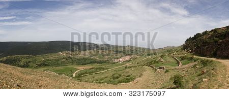 Panoramic Of The Valdelinares Mountains In Summer