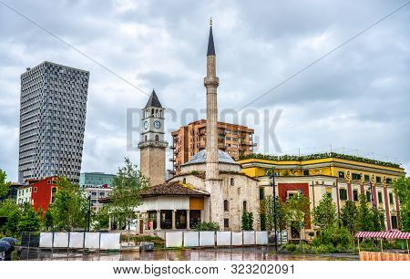 The Ethem Bey Mosque At The Skanderbeg Square In Tirana, Albania