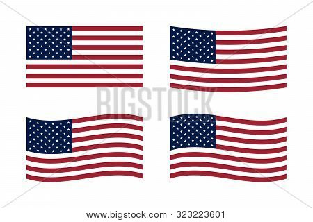 Us American Straight Flag With True Colors.