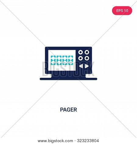 pager icon in two color design style.